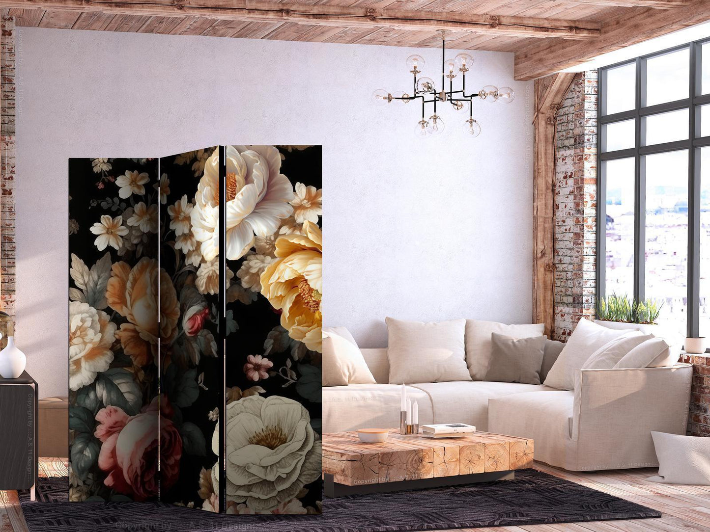 Blomsterdekorasjoner i vintagestil - En mengde fargerike blomster på svart bakgrunn