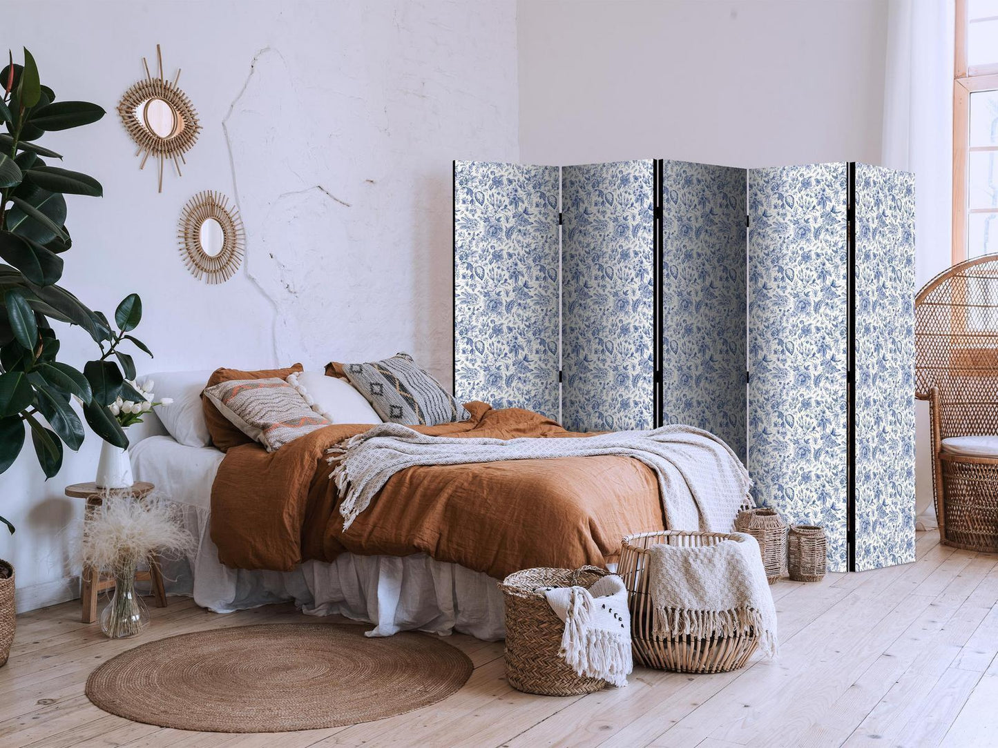 Illustrasjon i vintagestil - Blå blomster på hvit bakgrunn