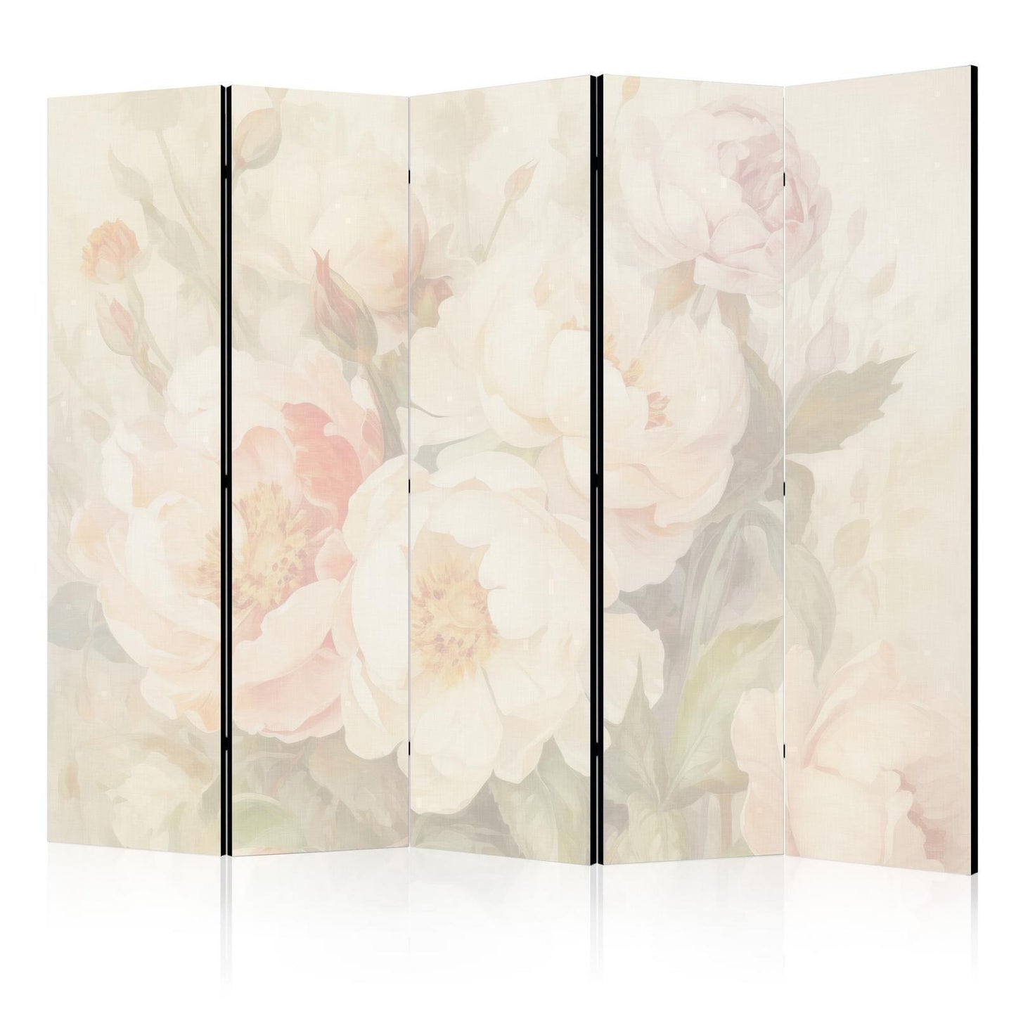 Blomstrende pioner - Lyse, store blomster innhyllet i hvit tåke