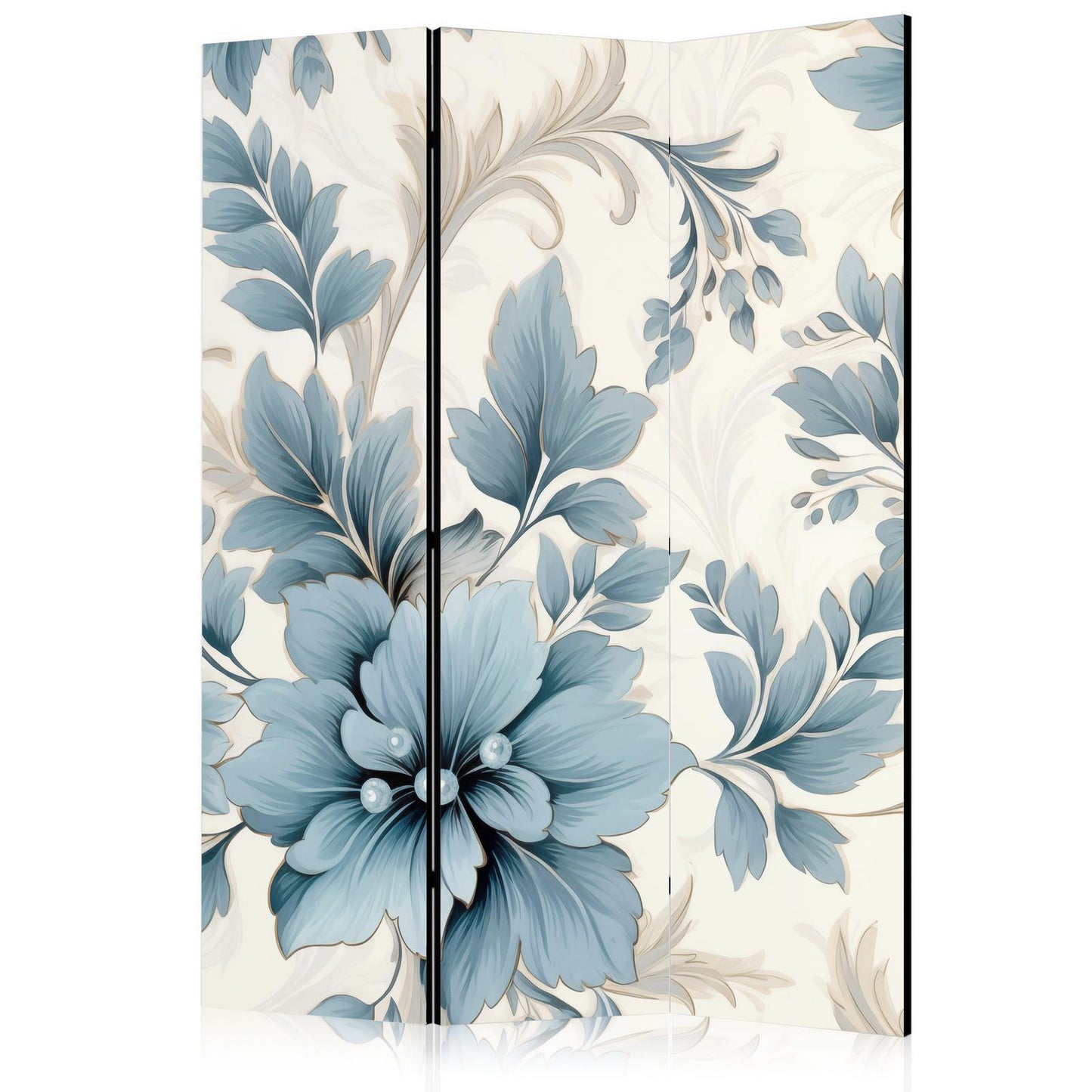Turkise blomster i retro-stemning med blomsterornamenter