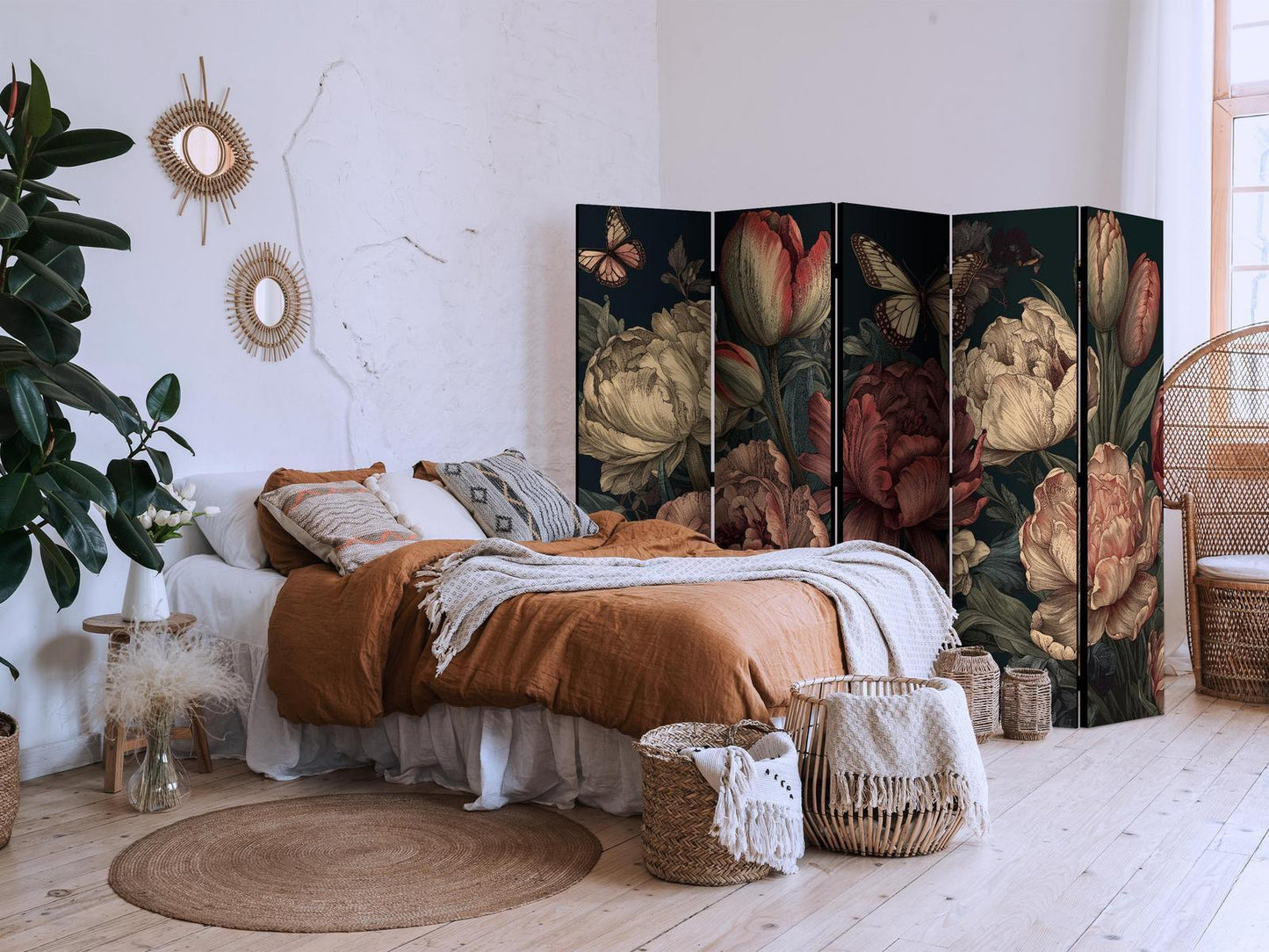 Blomsterillustrasjon - Praktfulle blomsterknopper på turkis bakgrunn