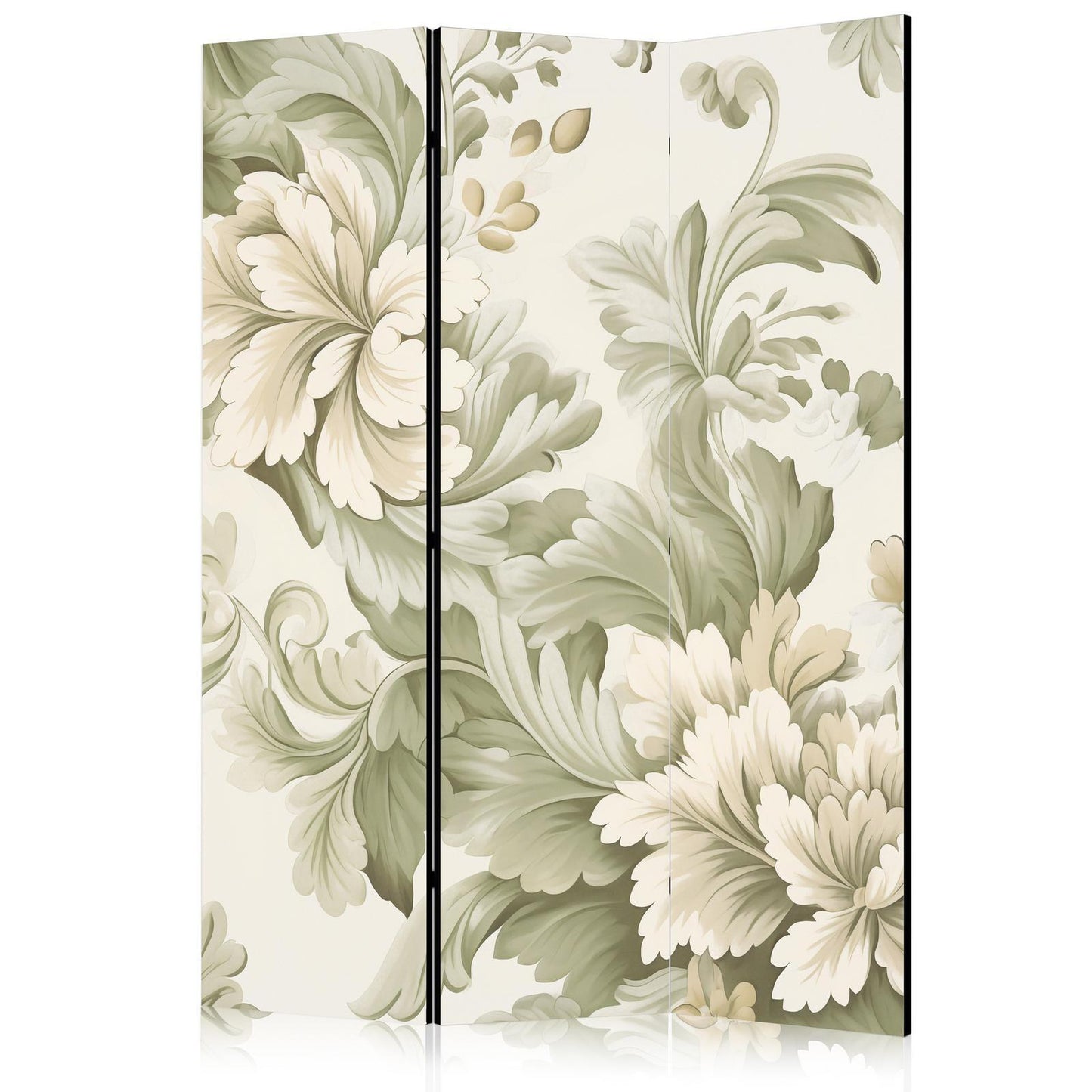 Retro vintage-blomster i myke krem- og grønnfarger