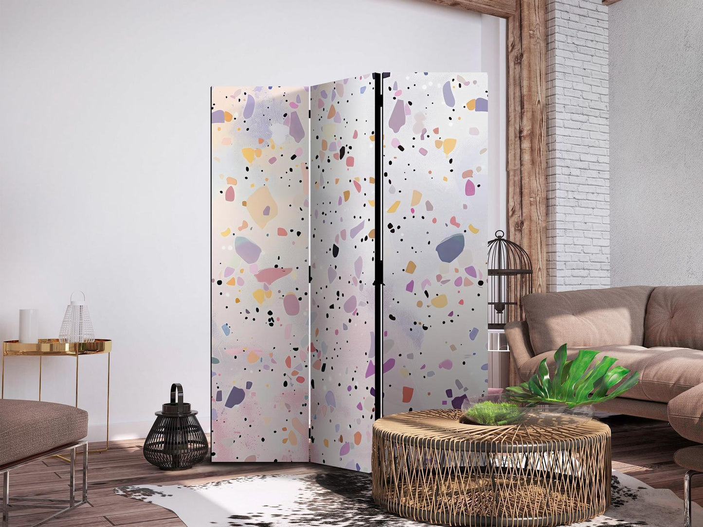 Terrazzo i konfettistil - Fiolett-rosa - fargerikt mønster