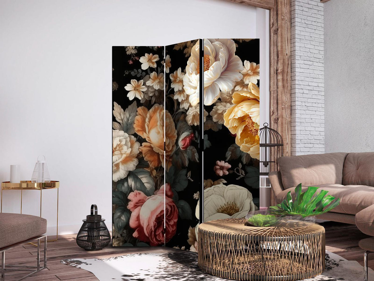 Blomsterdekorasjoner i vintagestil - En mengde fargerike blomster på svart bakgrunn