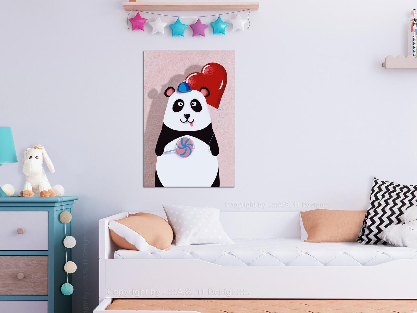 Panda med ballong (1 del) Vertikal