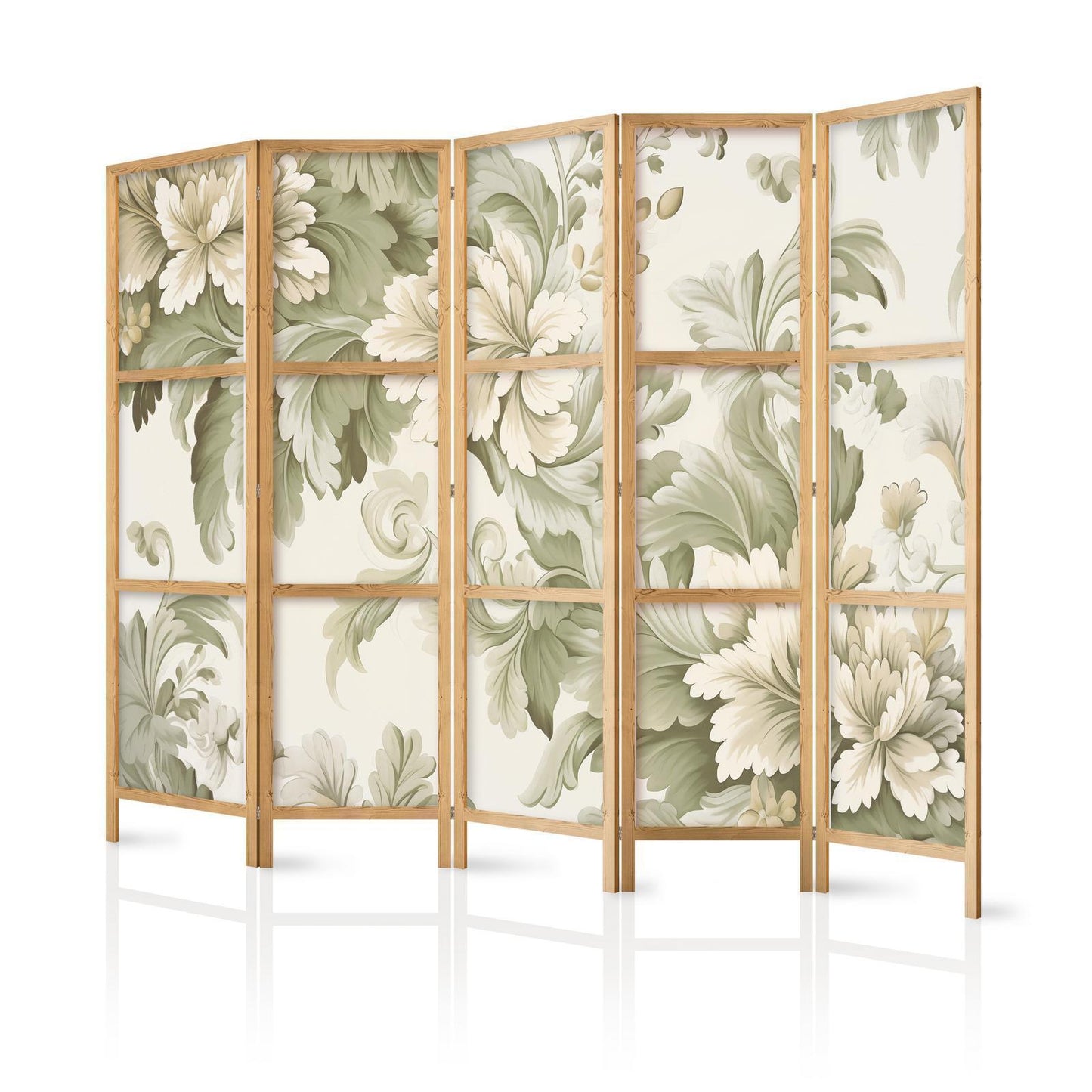 Retro vintage blomster i delikate krem- og grønnfarger