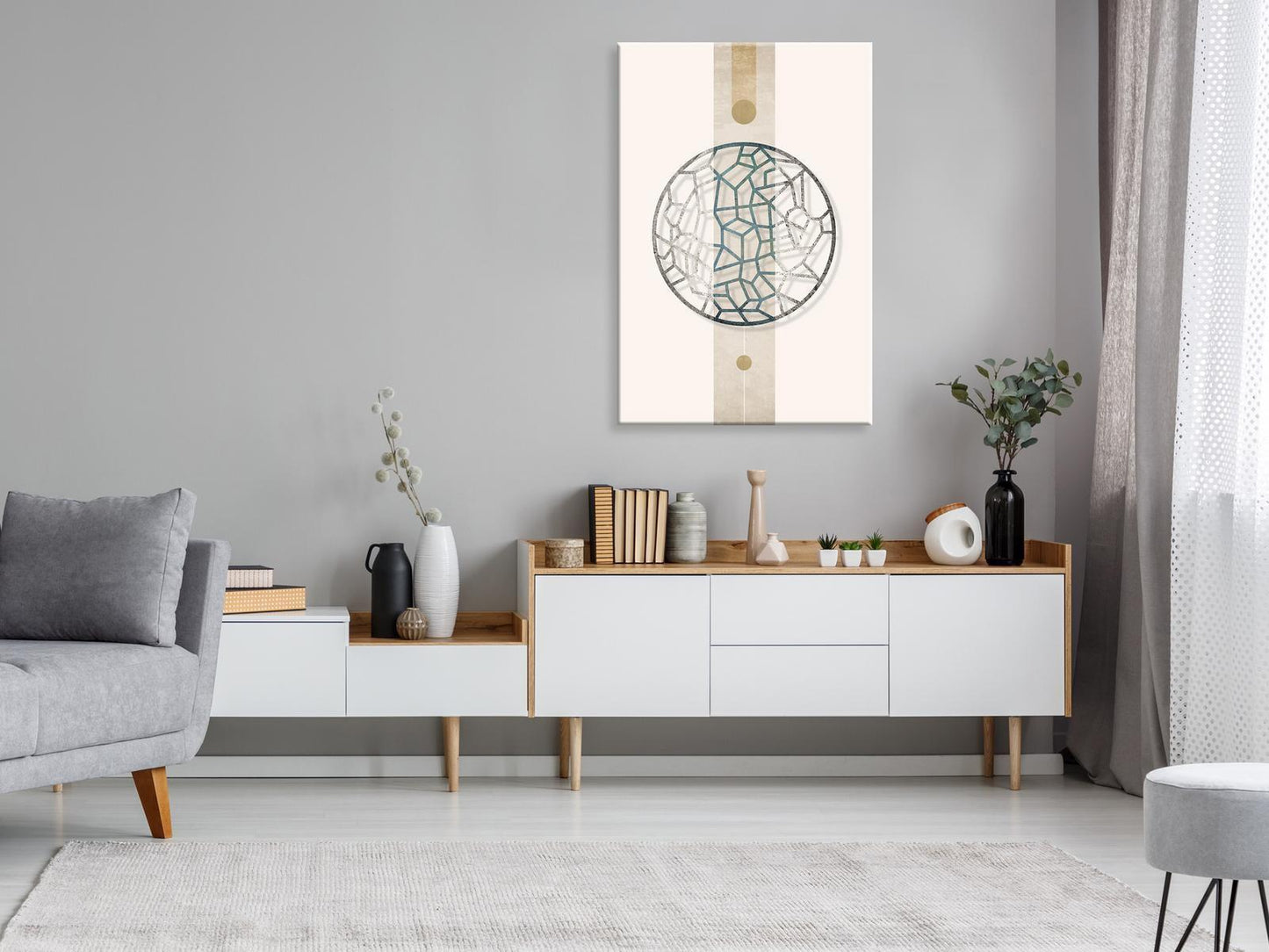 Sirkel med kunstneriske detaljer (1-delt) - Abstrakt form