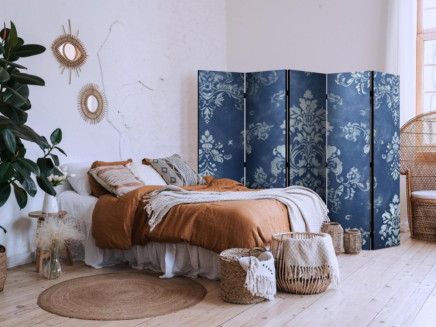 Retro Ornament - Dekorativt motiv i Rubbed Blues