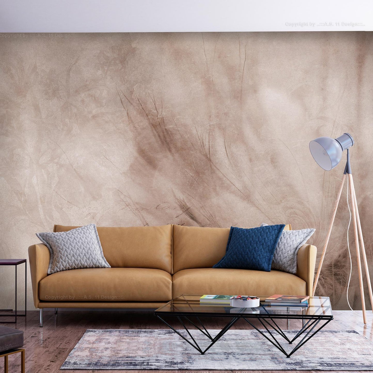 Abstrakt scandi boho - delikat komposisjon med bokstaver og blomster
