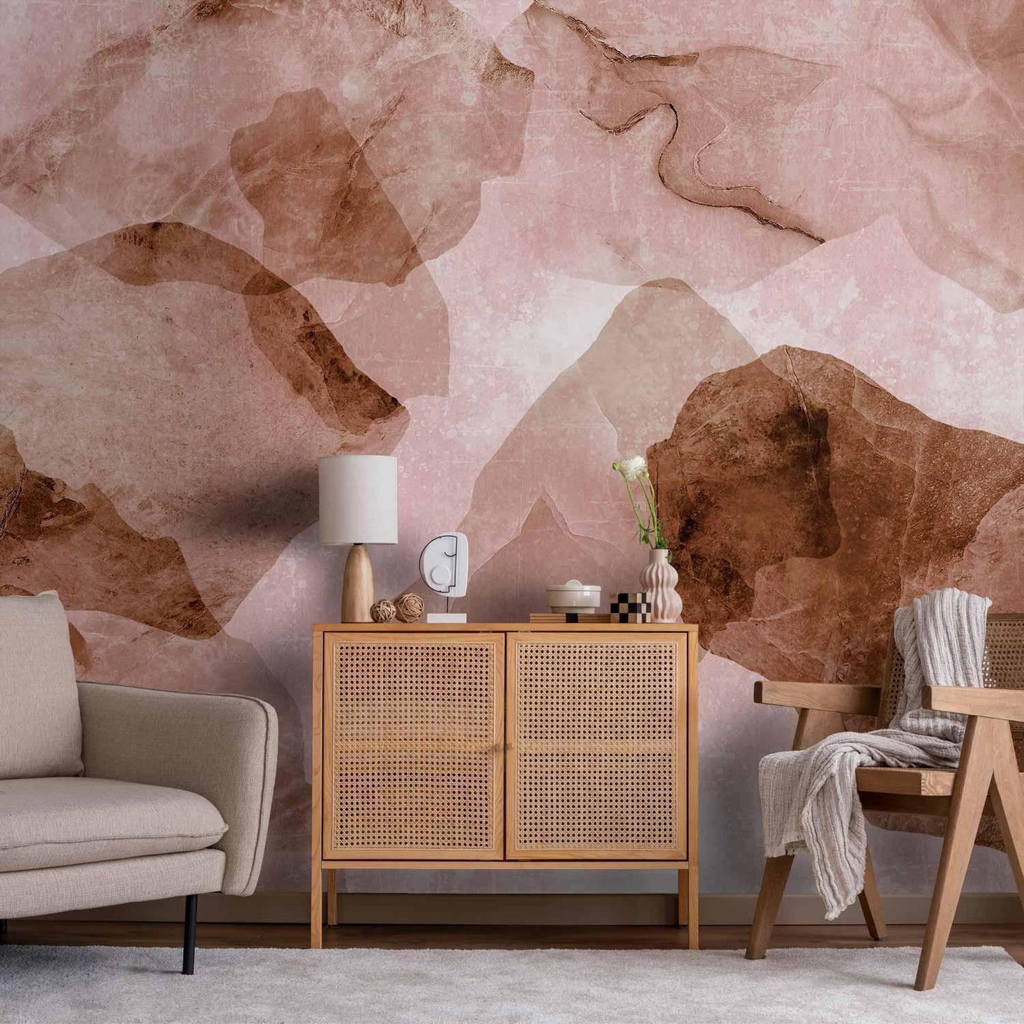 Rosa terrazzo - Minimalistisk bakgrunn i akvarellmønster i marmor