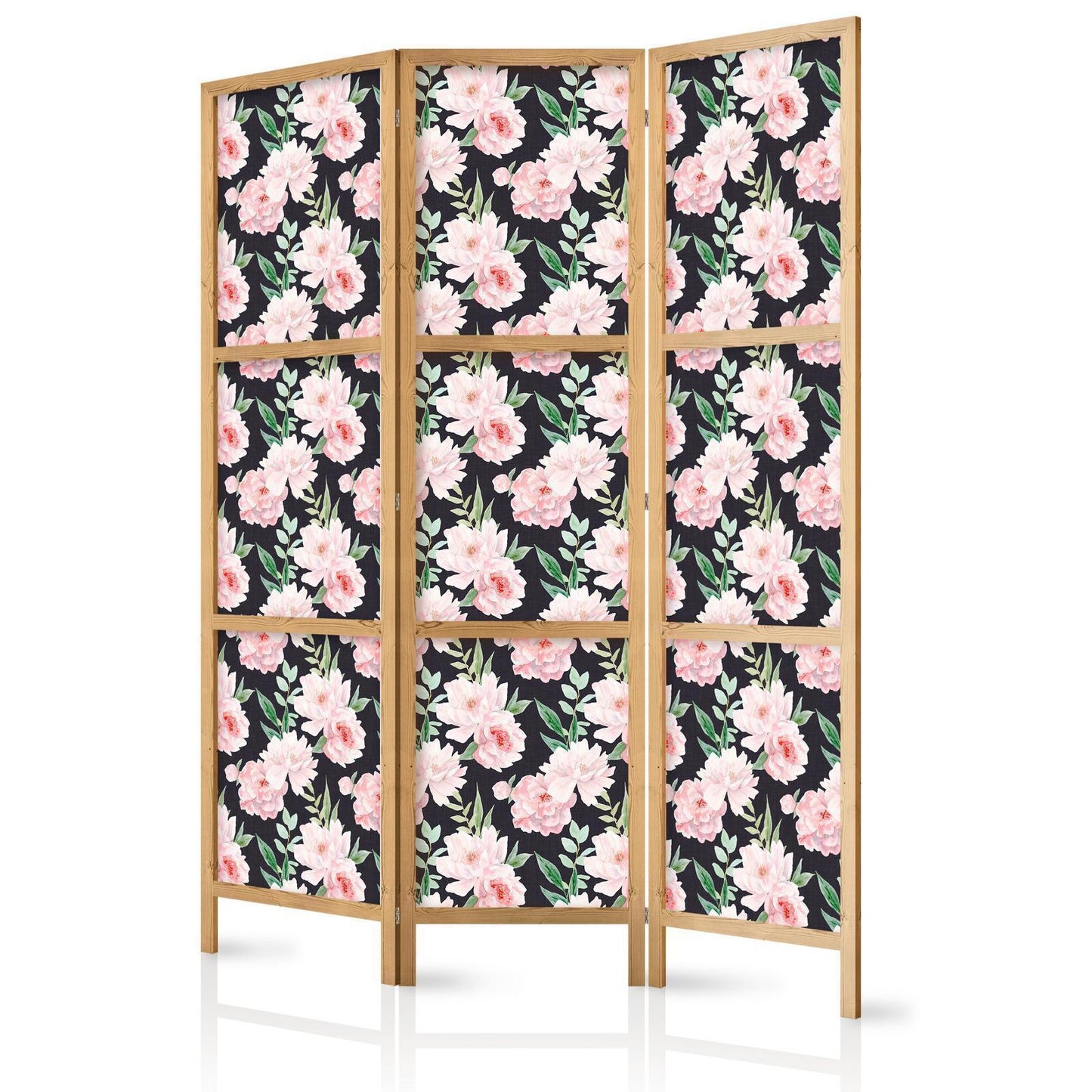 Peoner - Rosa blomster og grønne blader på en grafittfarget bakgrunn