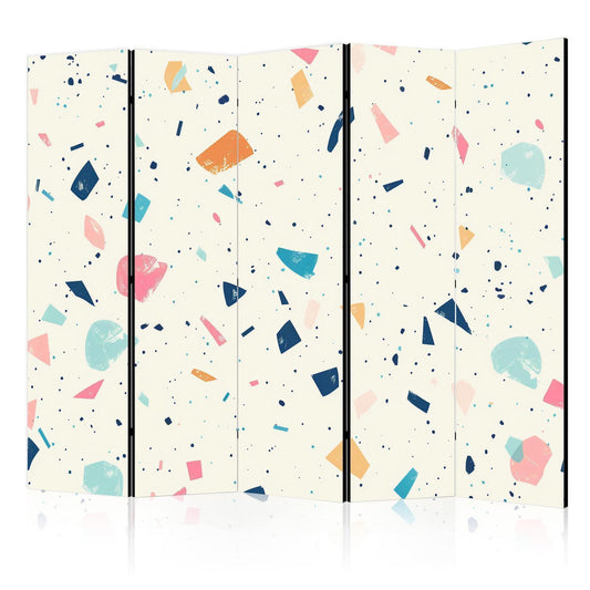 Terrazzo with Multicolored - Large Elements - Cheerful Pattern on a Light Background