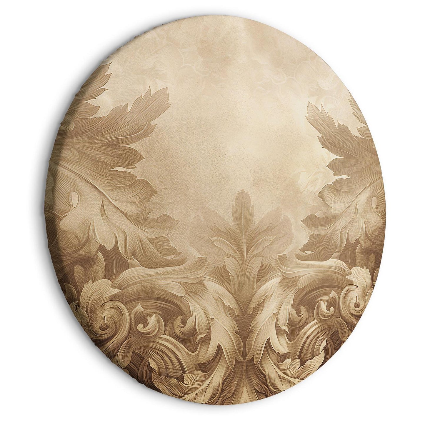 Carved Baroque Ornaments Rich Composition in Sepia Colors