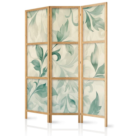 Botanisk akvarellmotiv - Delikate grønn-beige blader