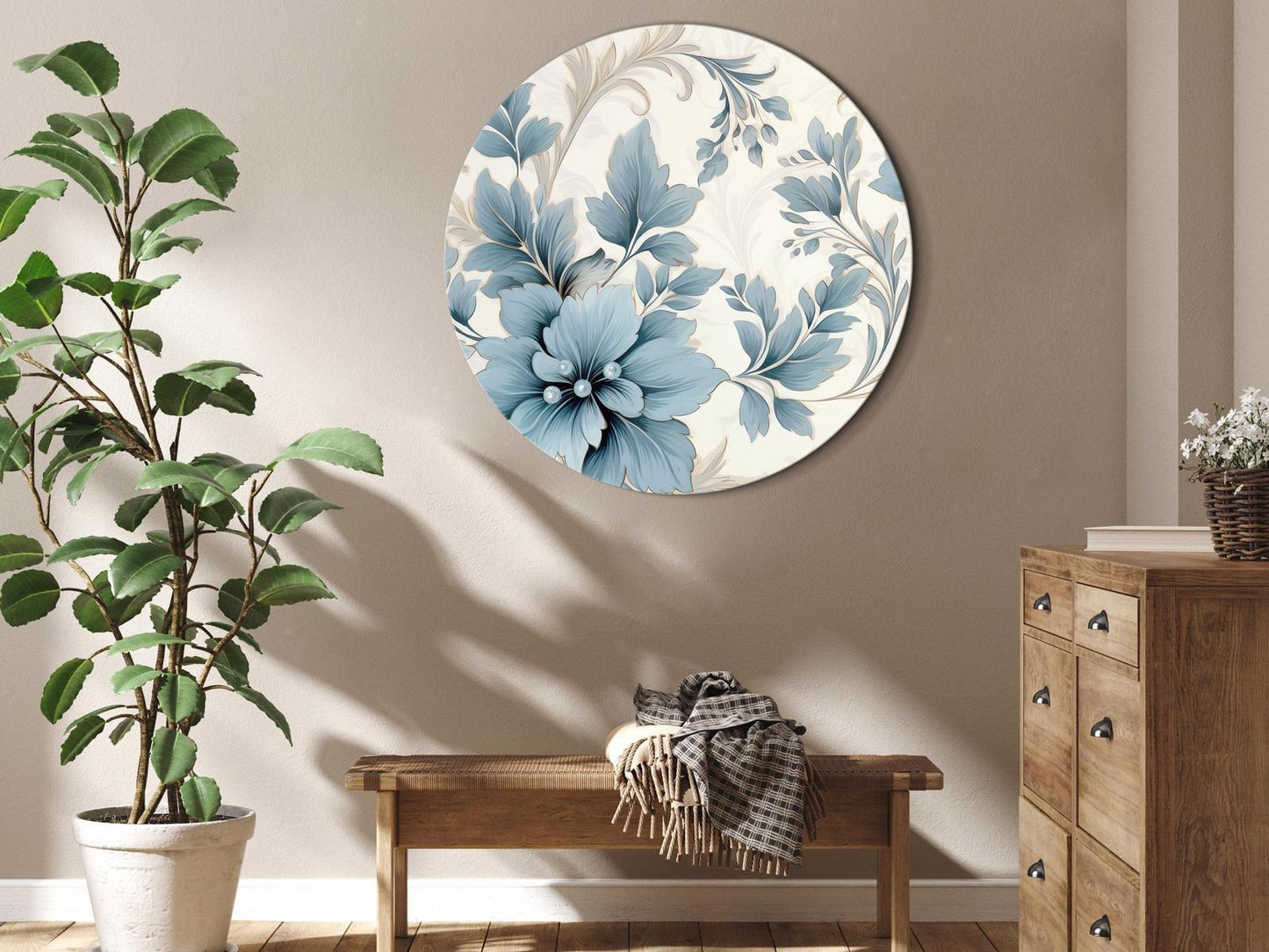 Turkise blomster i retro-atmosfære: Floristiske ornamenter