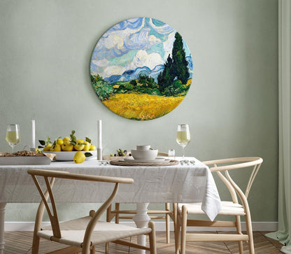 Vincent Van Gogh - Et landskap med et gult felt av krysantemum og en sypress