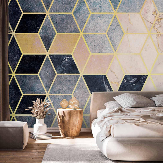 Blått geometrisk mønster