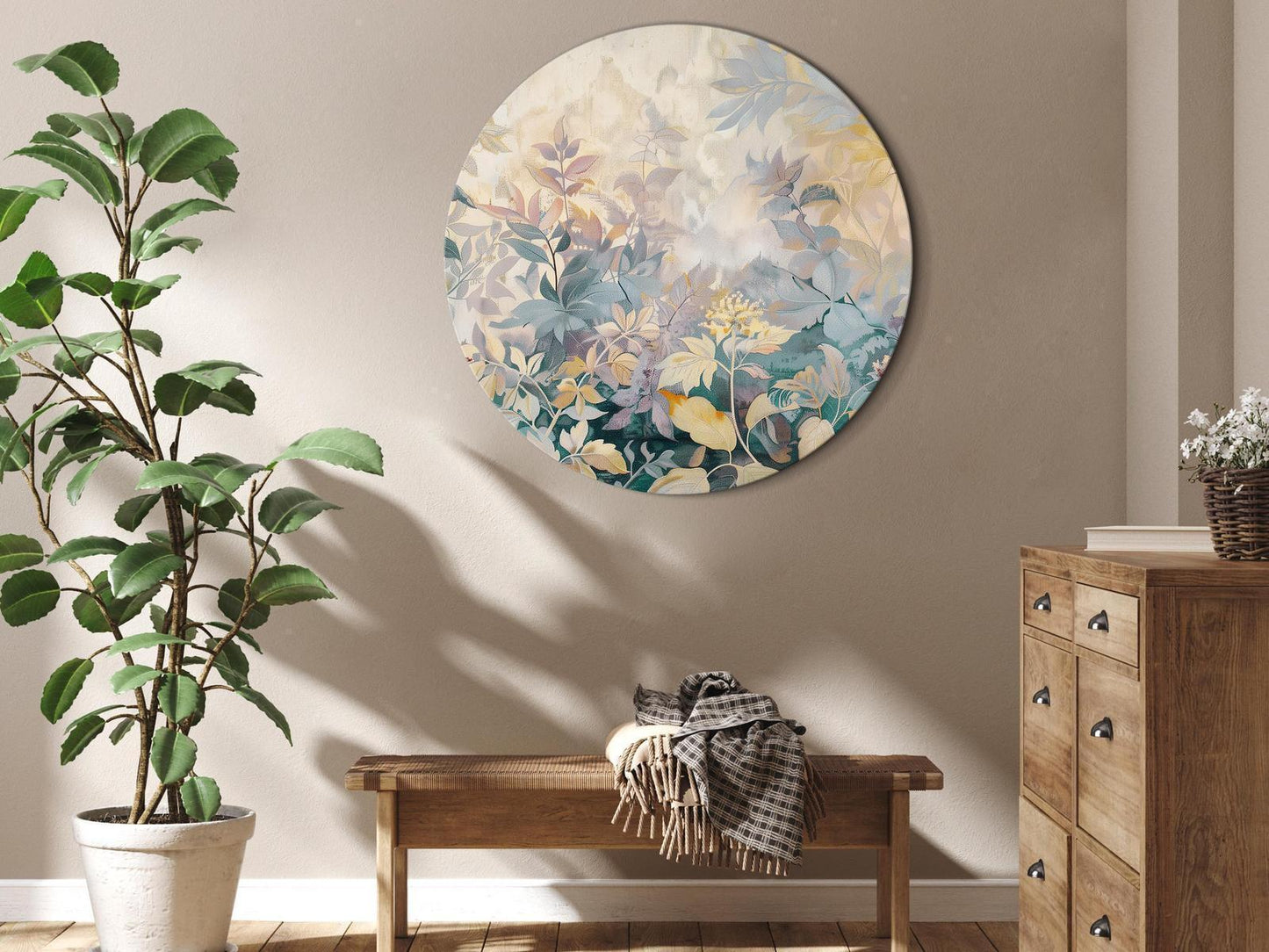 Gobelinteppe med eng og kelim-blomster med vårmotiv