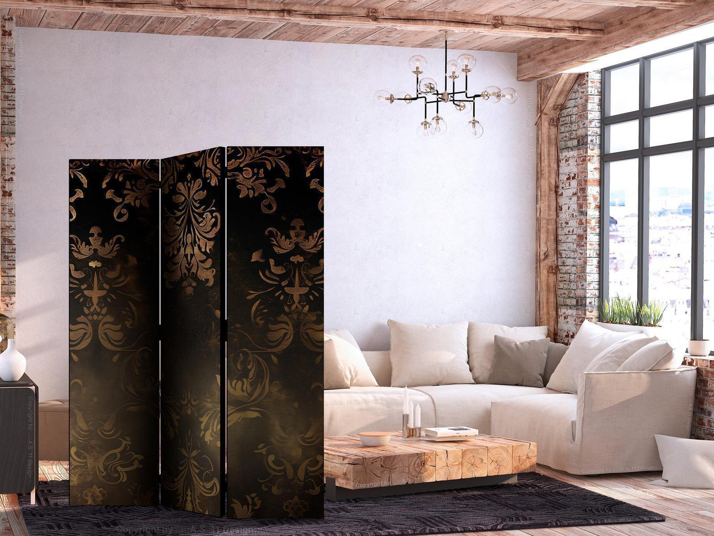 Barokk ornamenter i patinert gull og bronse - Retromotiv