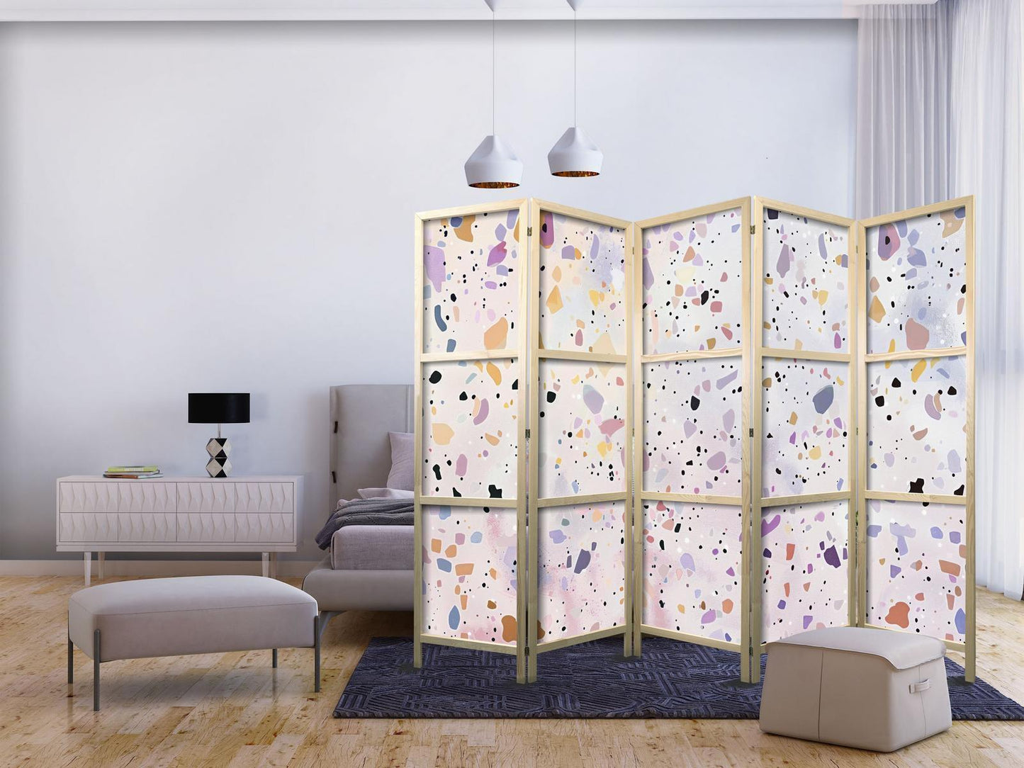 Terrazzo i konfettistil - lilla-rosa - fargerikt mønster