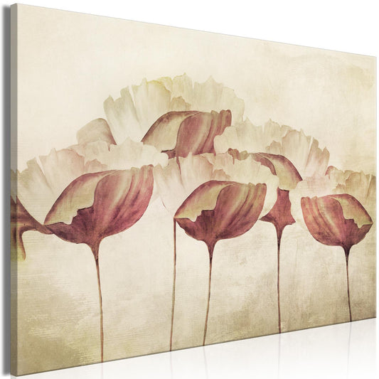 Blomster i beige (1 del) Bred