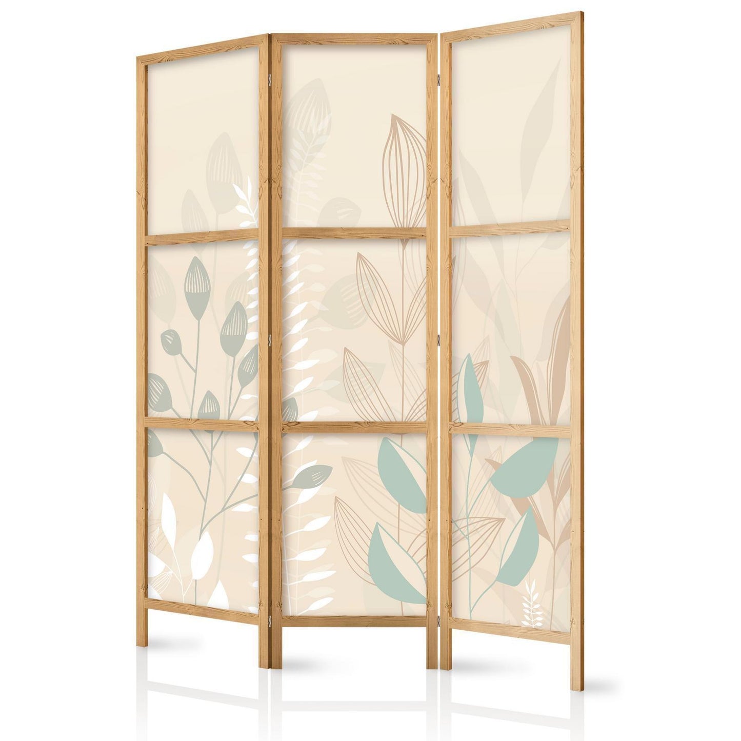 En morgen på engen - Ulike pastellfargede planter på beige bakgrunn
