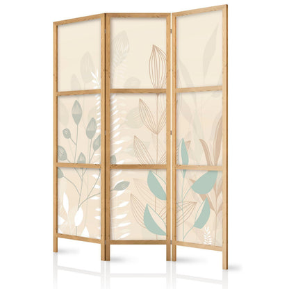 En morgen på engen - Ulike pastellfargede planter på beige bakgrunn