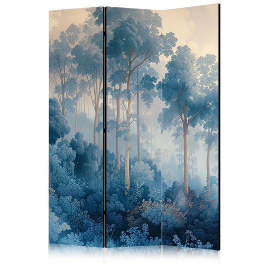 Landskap med trær i illustrasjonsstil Fairy Blue Forest