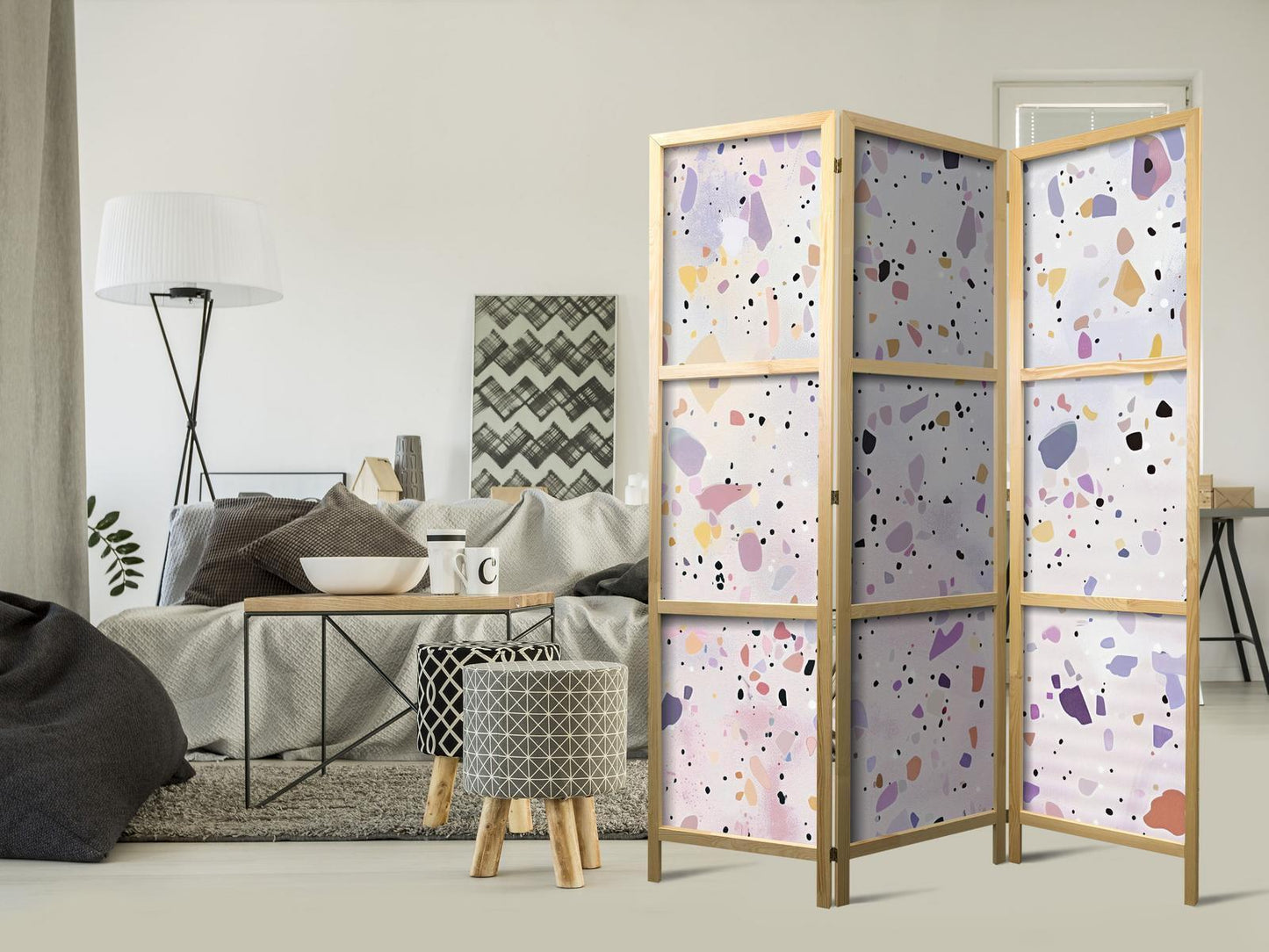 Terrazzo i konfettistil - lilla-rosa - fargerikt mønster