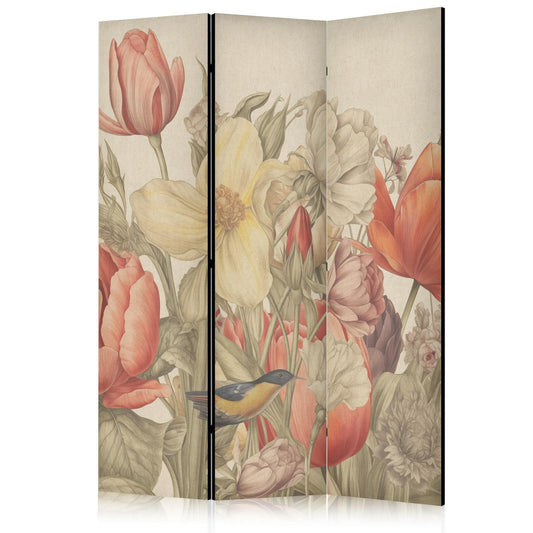 Bukett med tulipaner - Fargerike blomster på en lys bakgrunn - Illustrasjon
