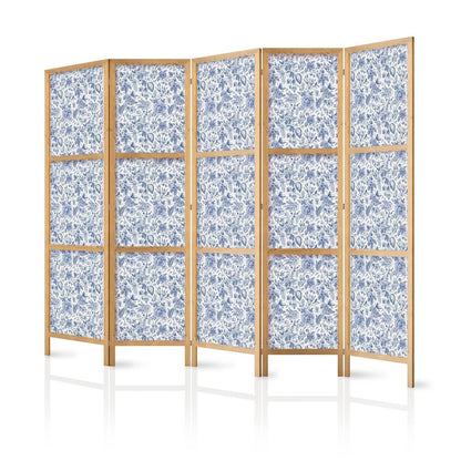 Illustrasjon i vintagestil - Blå blomster på hvit bakgrunn