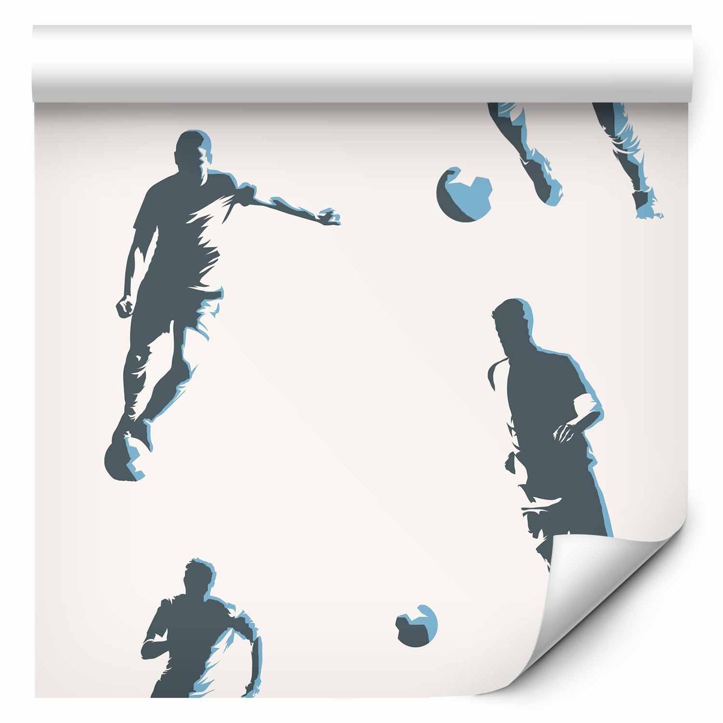 Fotballfigurer - Action og bevegelse i silhuetter på en lys bakgrunn