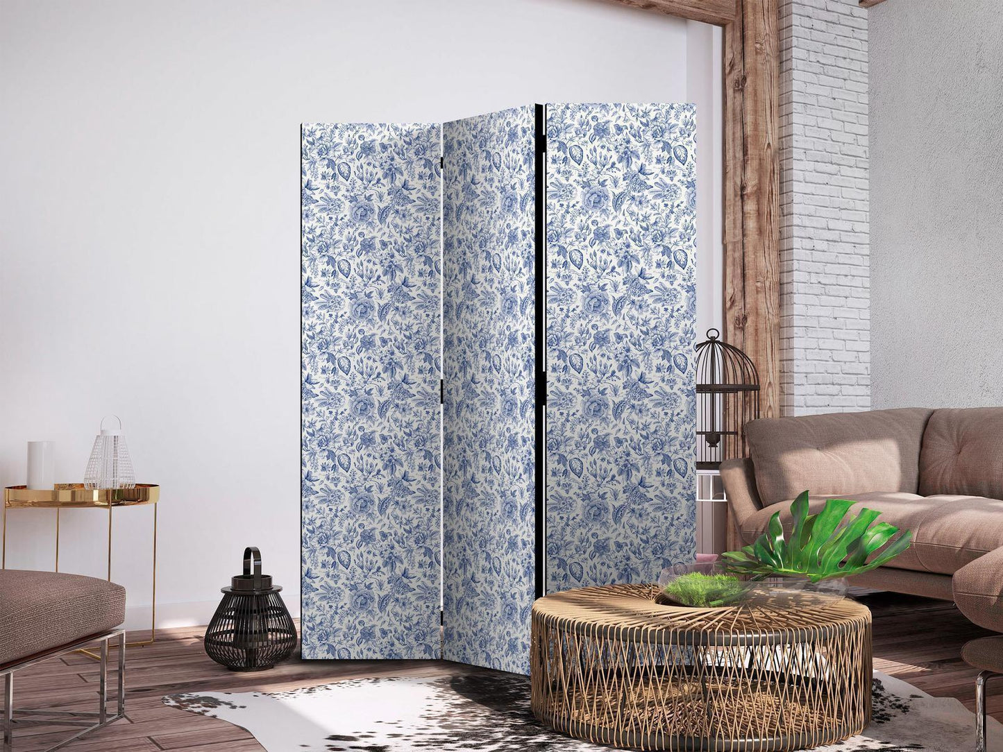 Illustrasjon i vintagestil - blå blomster på hvit bakgrunn