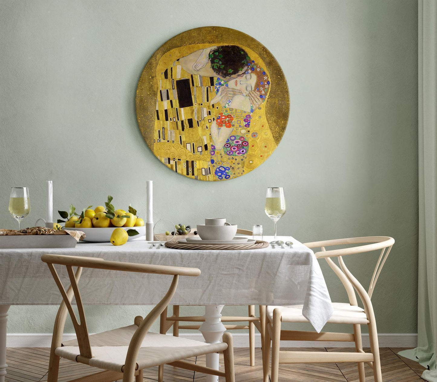 Kyss - Gustav Klimt - Et forelsket par i lidenskapelig omfavnelse