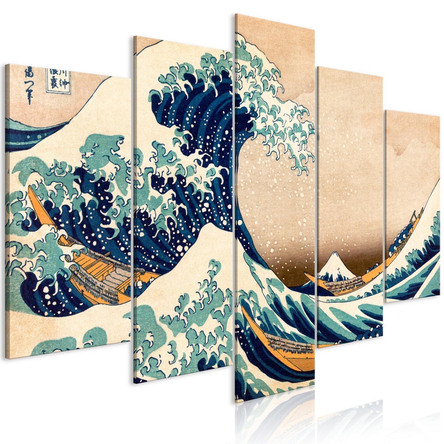 Den store bølgen utenfor Kanagawa (5 deler) Wide