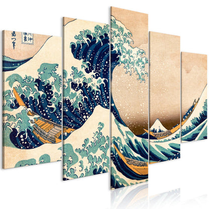 Den store bølgen utenfor Kanagawa (5 deler) Wide