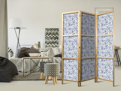 Illustrasjon i vintagestil - Blå blomster på hvit bakgrunn