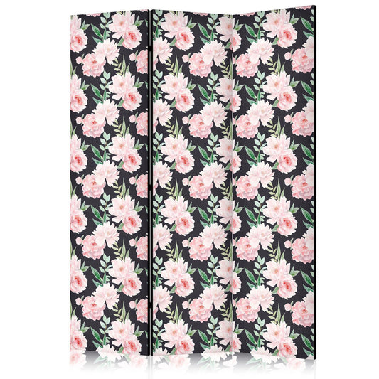 Pioner - Rosa blomster og grønne blader på en grafittfarget bakgrunn