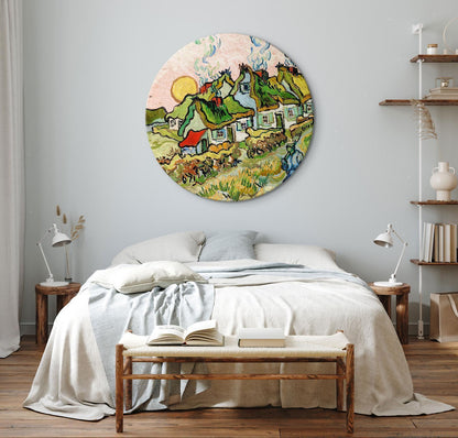 Stråtækte hytter i solskinnet: Erindring om Norden (Vincent van Gogh)