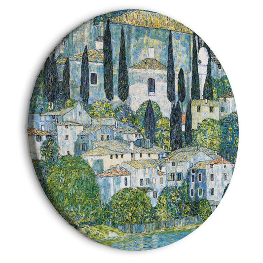 Kirken i Cassone av Gustav Klimt - Tysk arkitektur ved elven