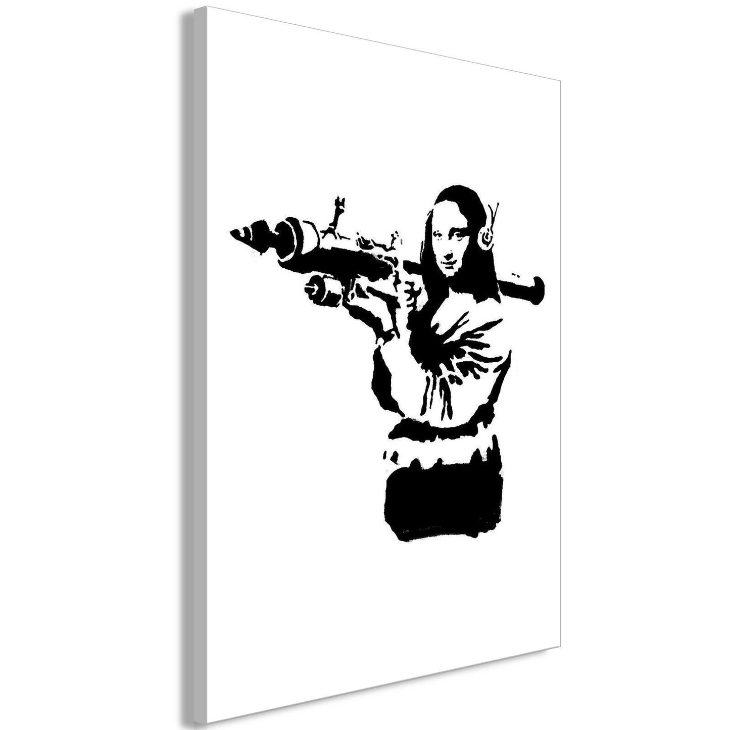 Banksy Mona Lisa med rakettoppskyting (1 del) Vertikal