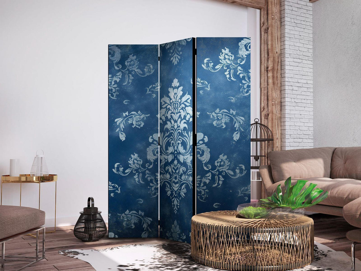 Retro Ornament - Dekorativt motiv i Rubbed Blues