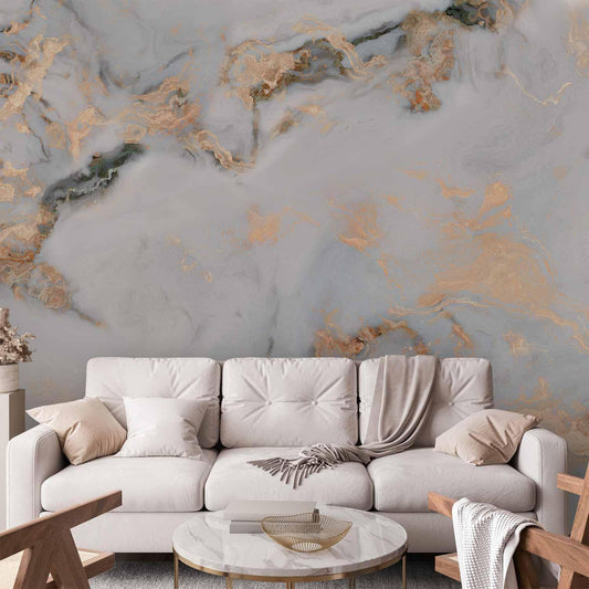 White Stone - Elegant marmor med gylne høydepunkter