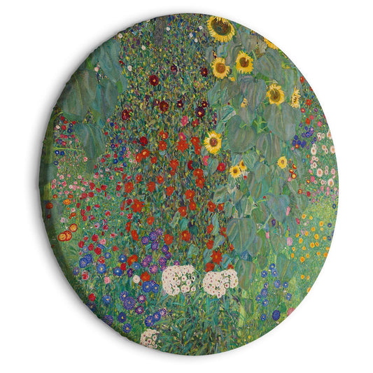 Rund hage på landet med solsikker av Gustav Klimt - Flerfargede blomster