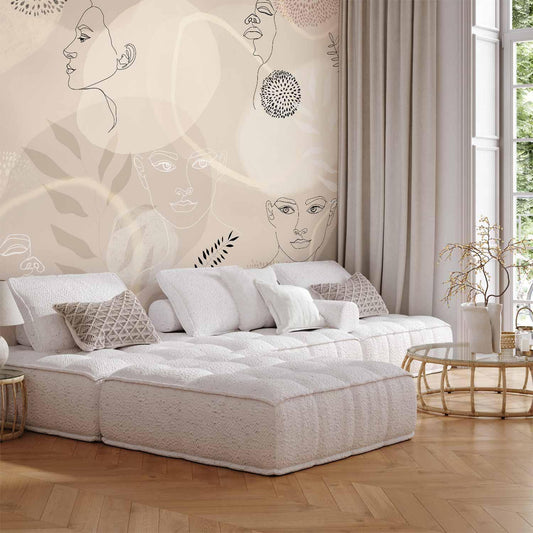 Beige linjekunst