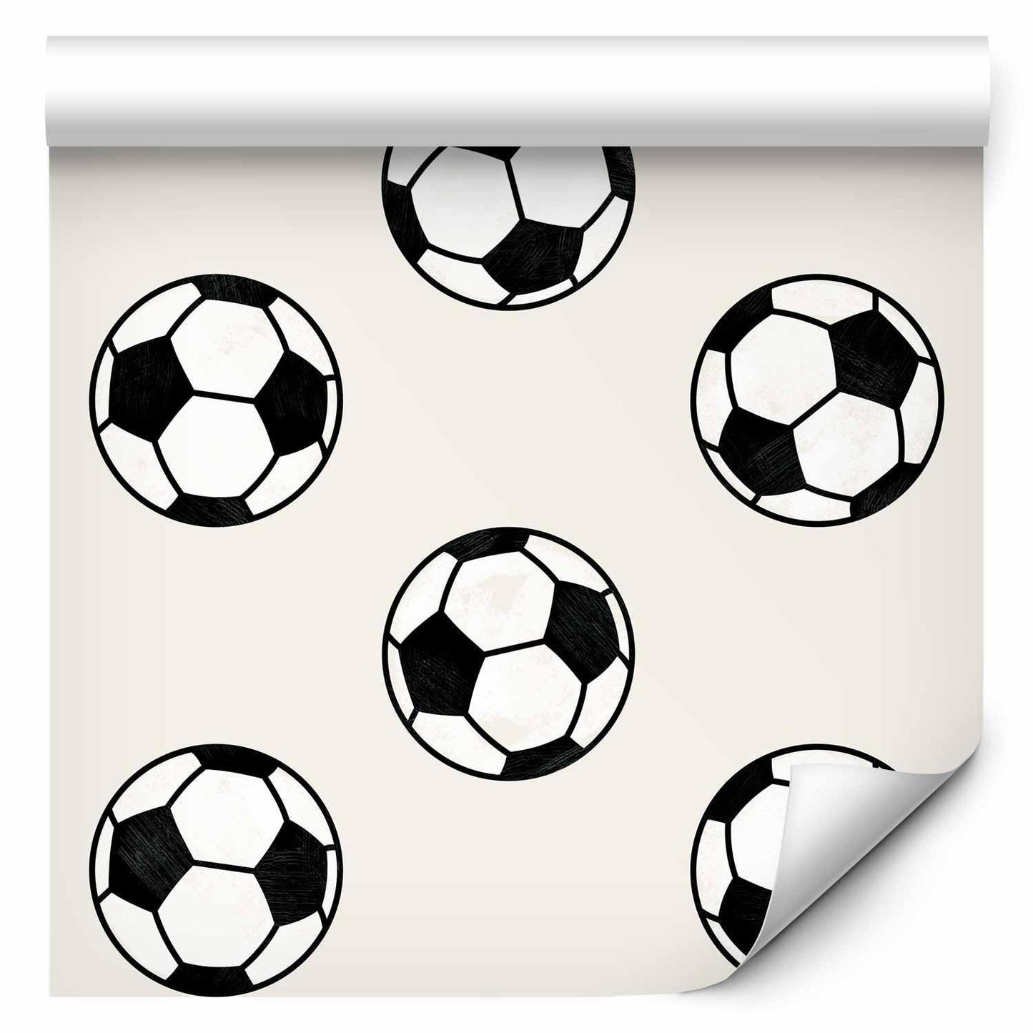 Fotball - Symmetriske fotballer i svart og hvitt på beige bakgrunn