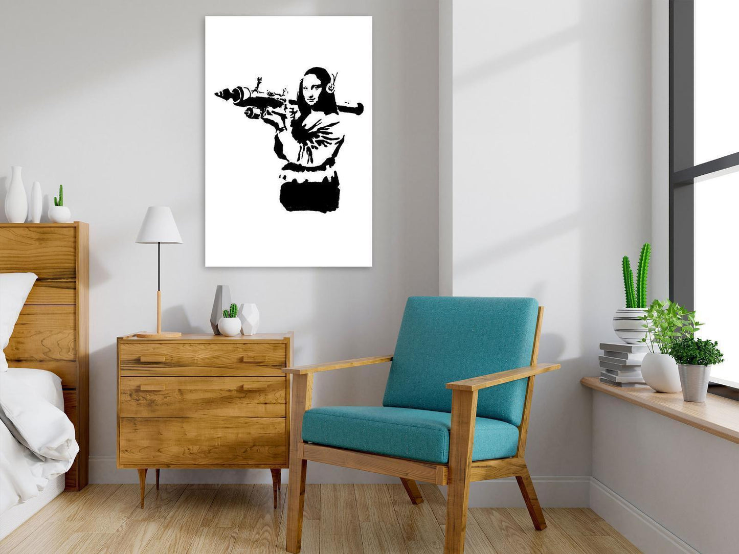 Banksy Mona Lisa med rakettoppskyting (1 del) Vertikal