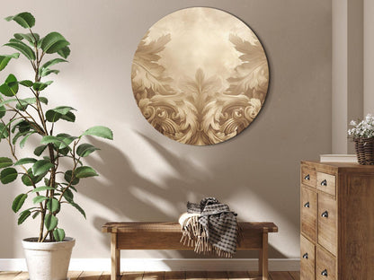 Carved Baroque Ornaments Rich Composition in Sepia Colors