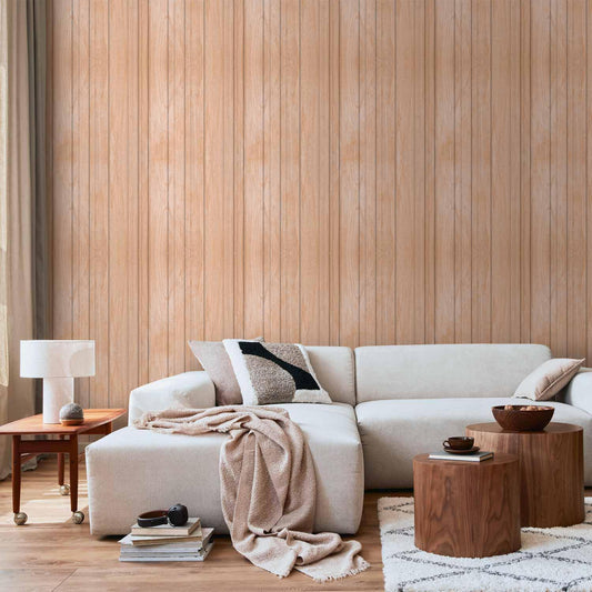 Lyst tre - Vertikale paneler i en varm beige nyanse