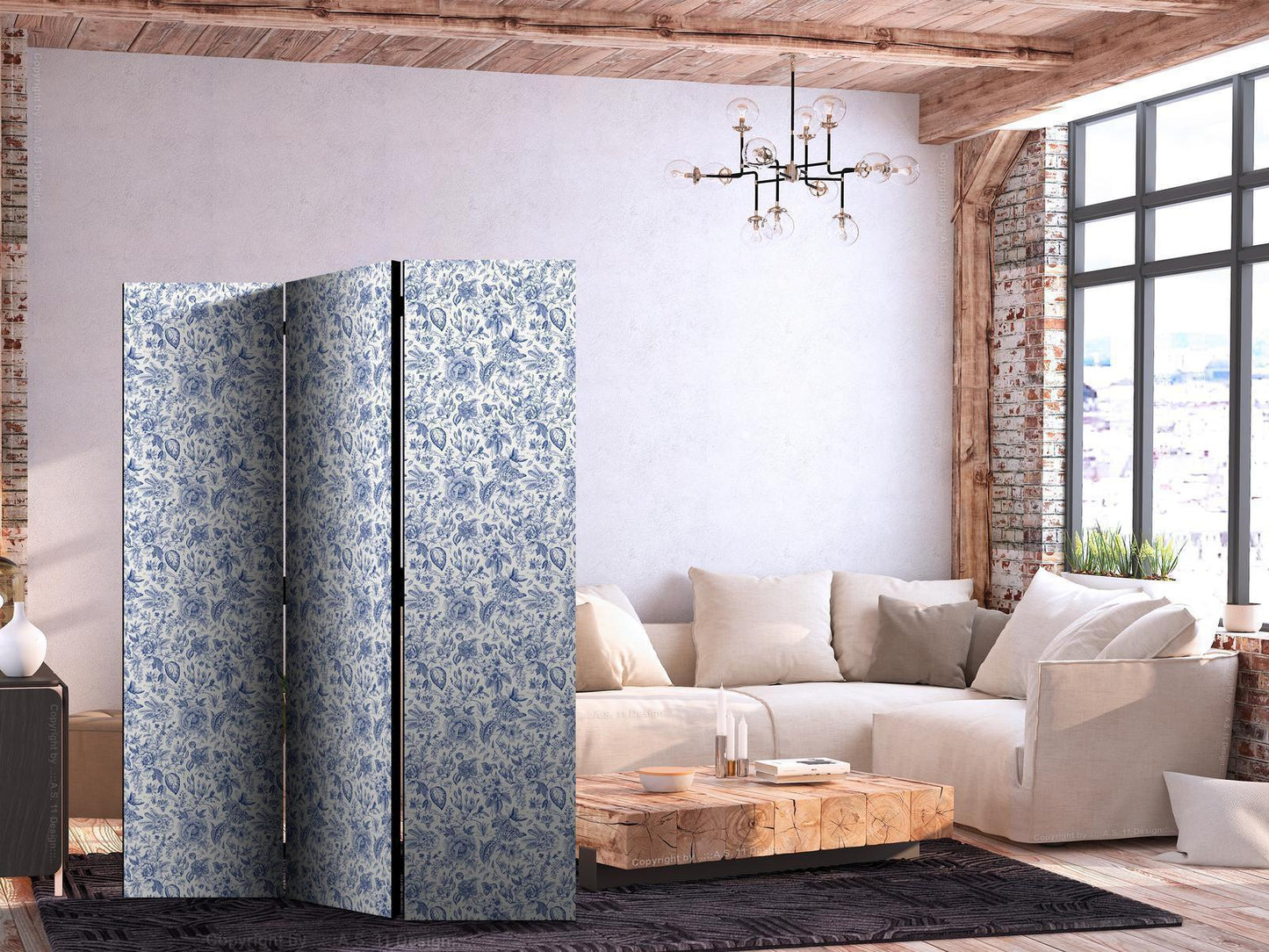 Illustrasjon i vintagestil - blå blomster på hvit bakgrunn